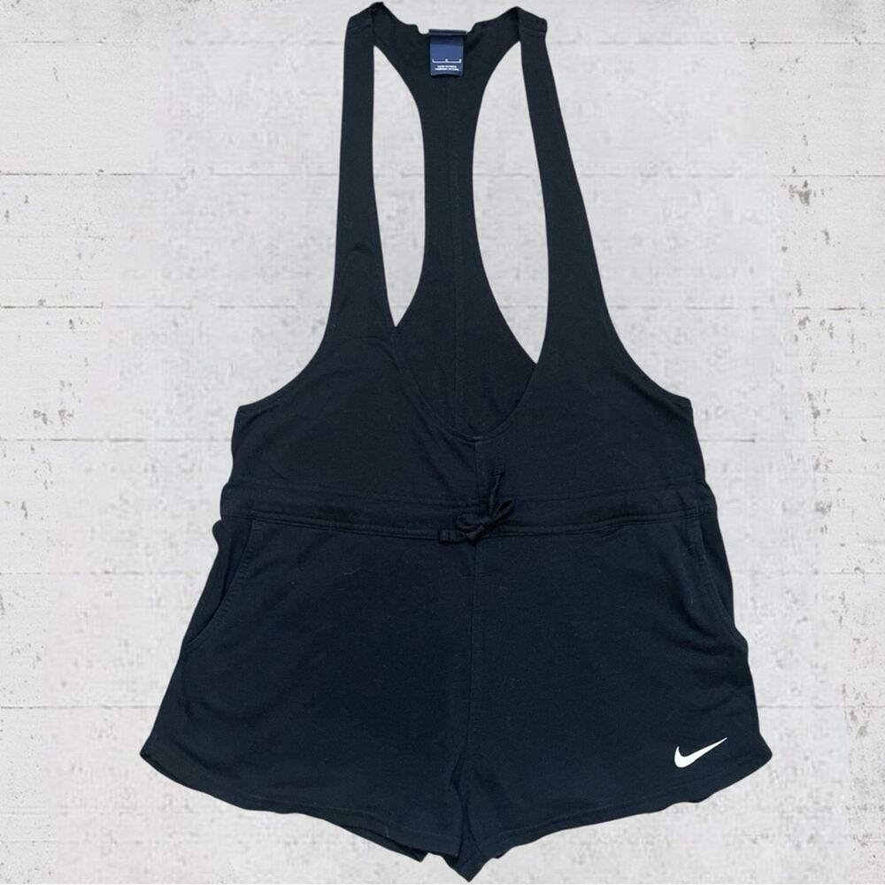 Nike Women's Prep Romper Overall Sportswear Shorts Black Large Sporty Y2K - Picture 2 of 14